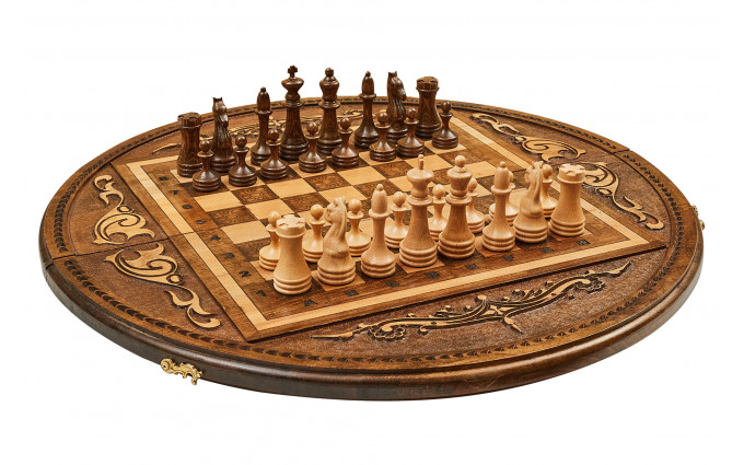 Шахматы + нарды резные "Аревик" 60 Шахматы + нарды резные "Аревик" 60